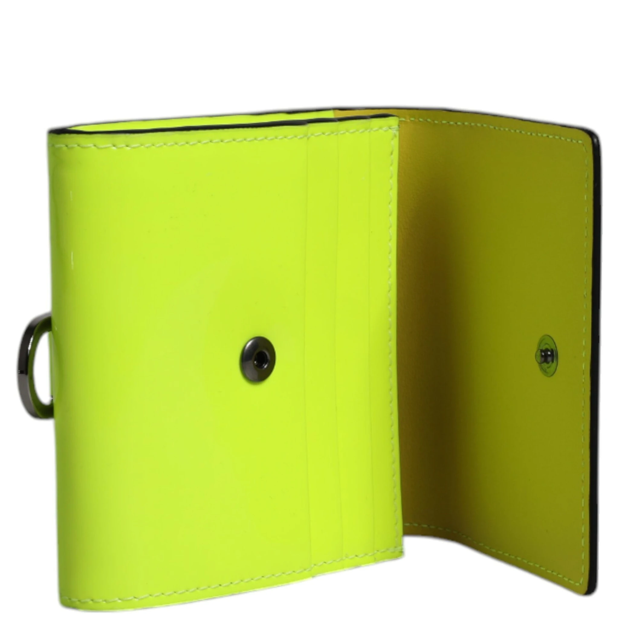 Yellow Green Bifold DG Logo Neck Strap Cardholder Wallet