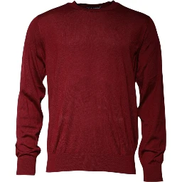 Maroon Cashmere Crew Neck Pullover Sweater