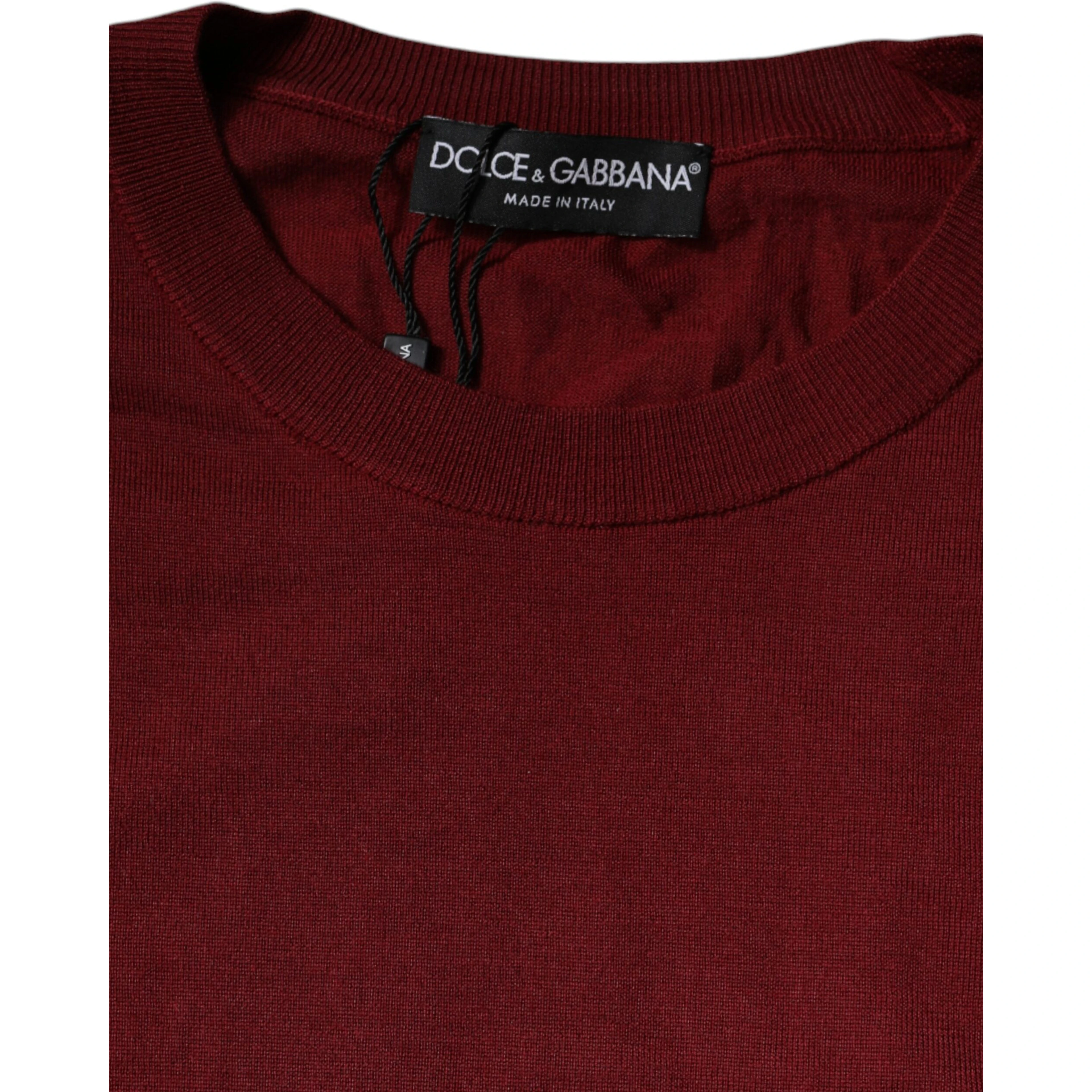 Maroon Cashmere Crew Neck Pullover Sweater
