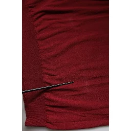 Maroon Cashmere Crew Neck Pullover Sweater