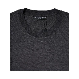 Dark Gray Crew Neck Short Sleeves T-shirt