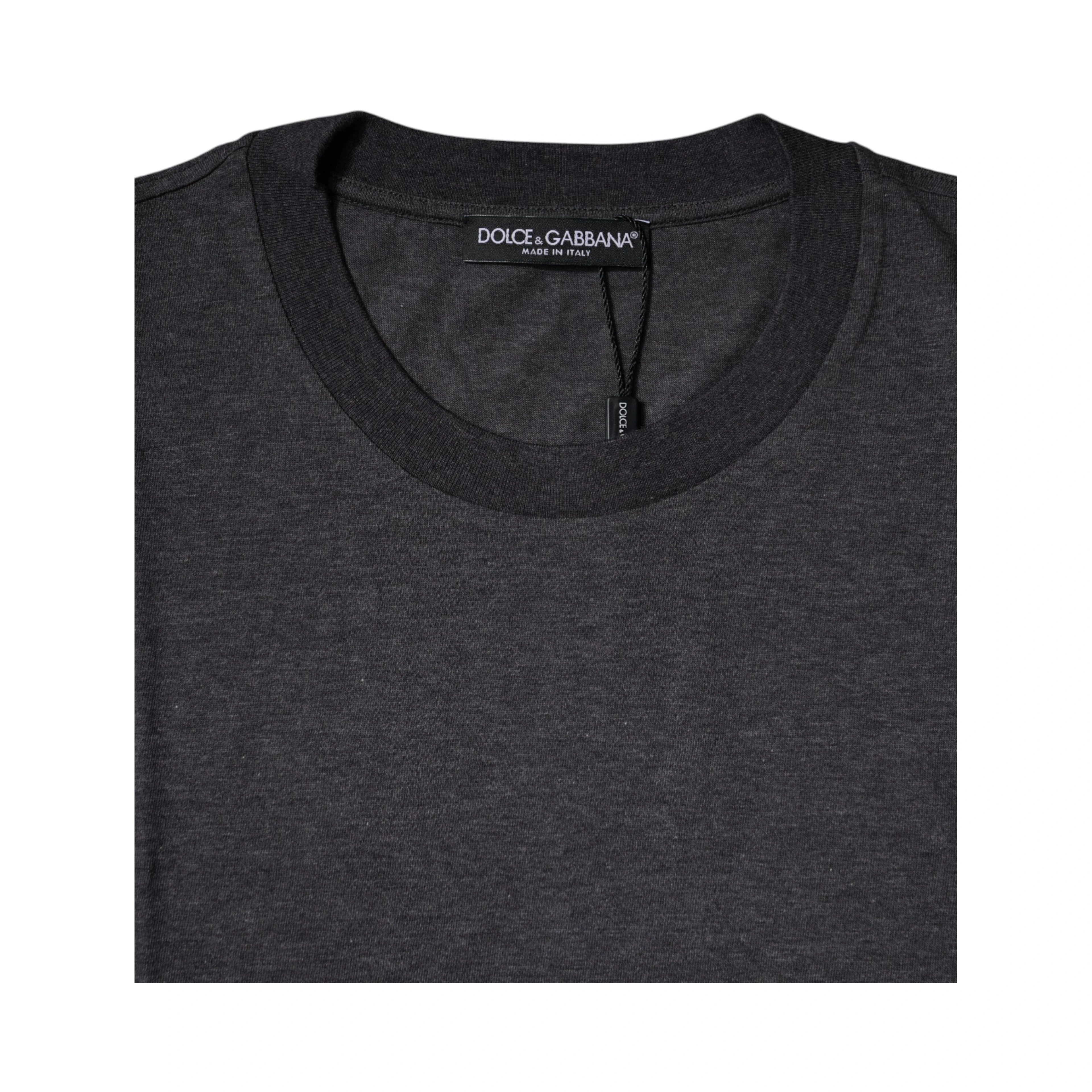 Dark Gray Crew Neck Short Sleeves T-shirt