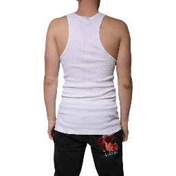 White Cotton Sleeveless Round Neck Tank T-shirt