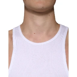 White Cotton Sleeveless Round Neck Tank T-shirt