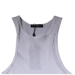 White Cotton Sleeveless Round Neck Tank T-shirt