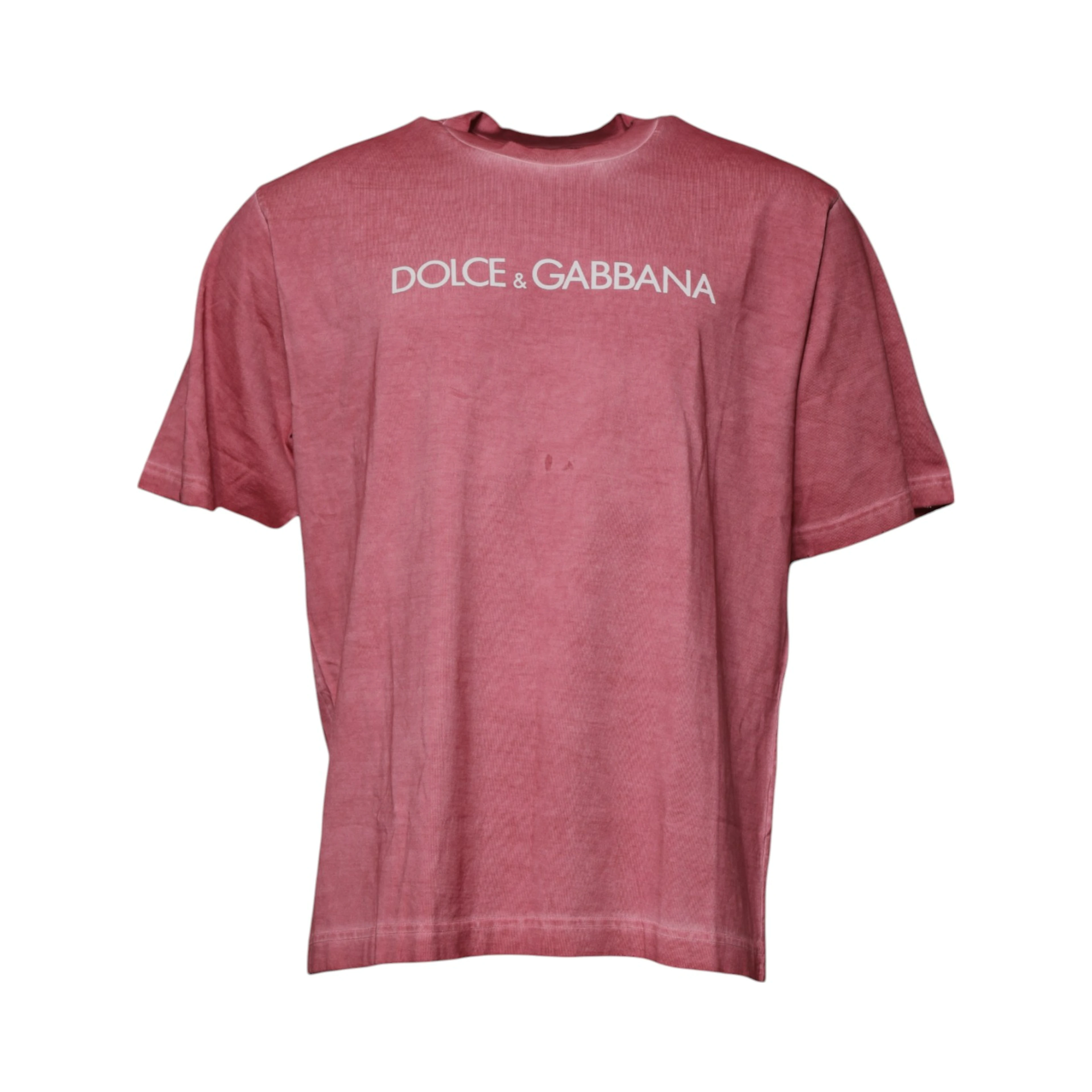 Pink Logo Print Cotton Crew Neck T-shirt