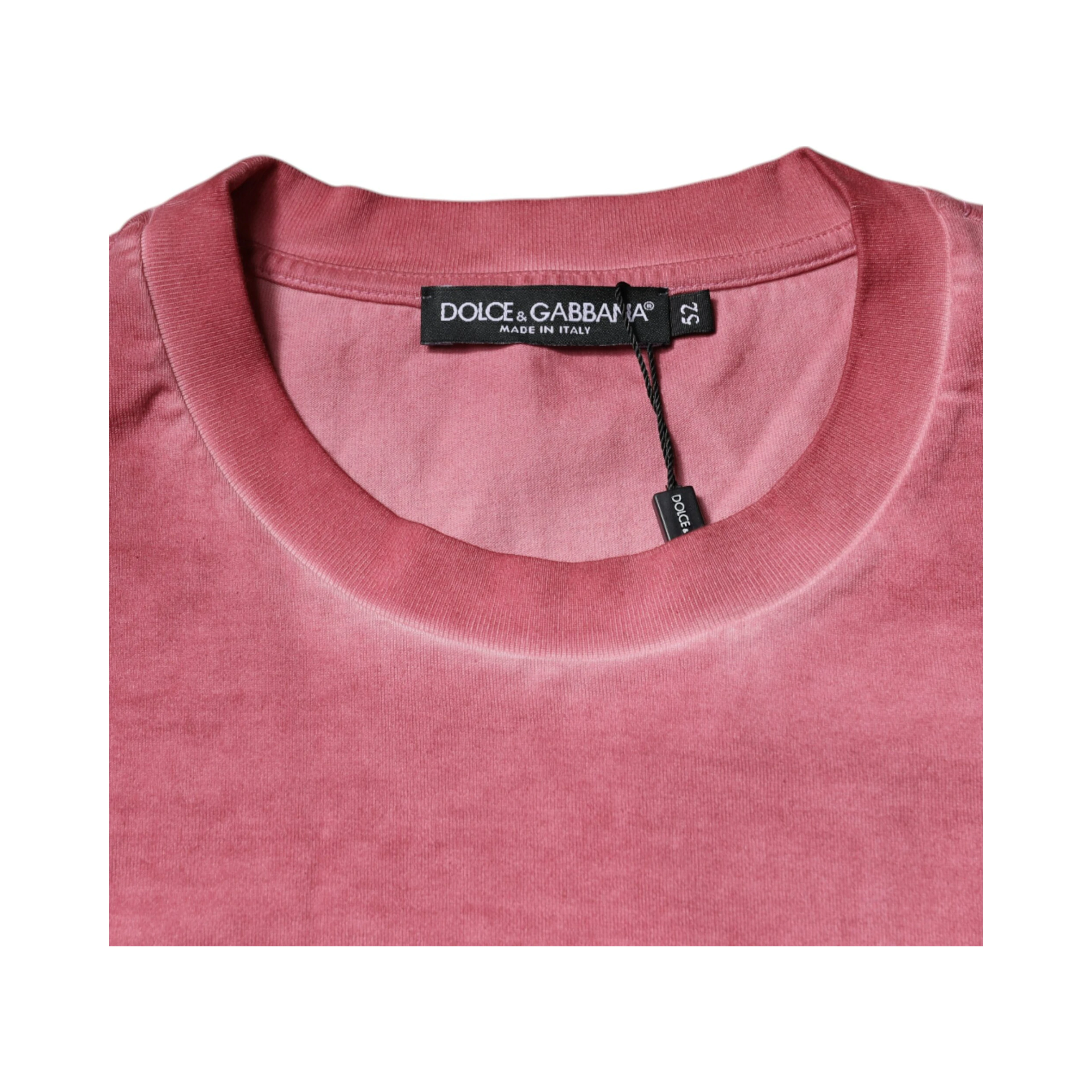 Pink Logo Print Cotton Crew Neck T-shirt