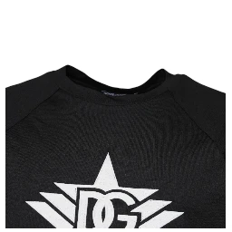 Black Logo Print Cotton Crew Neck T-shirt