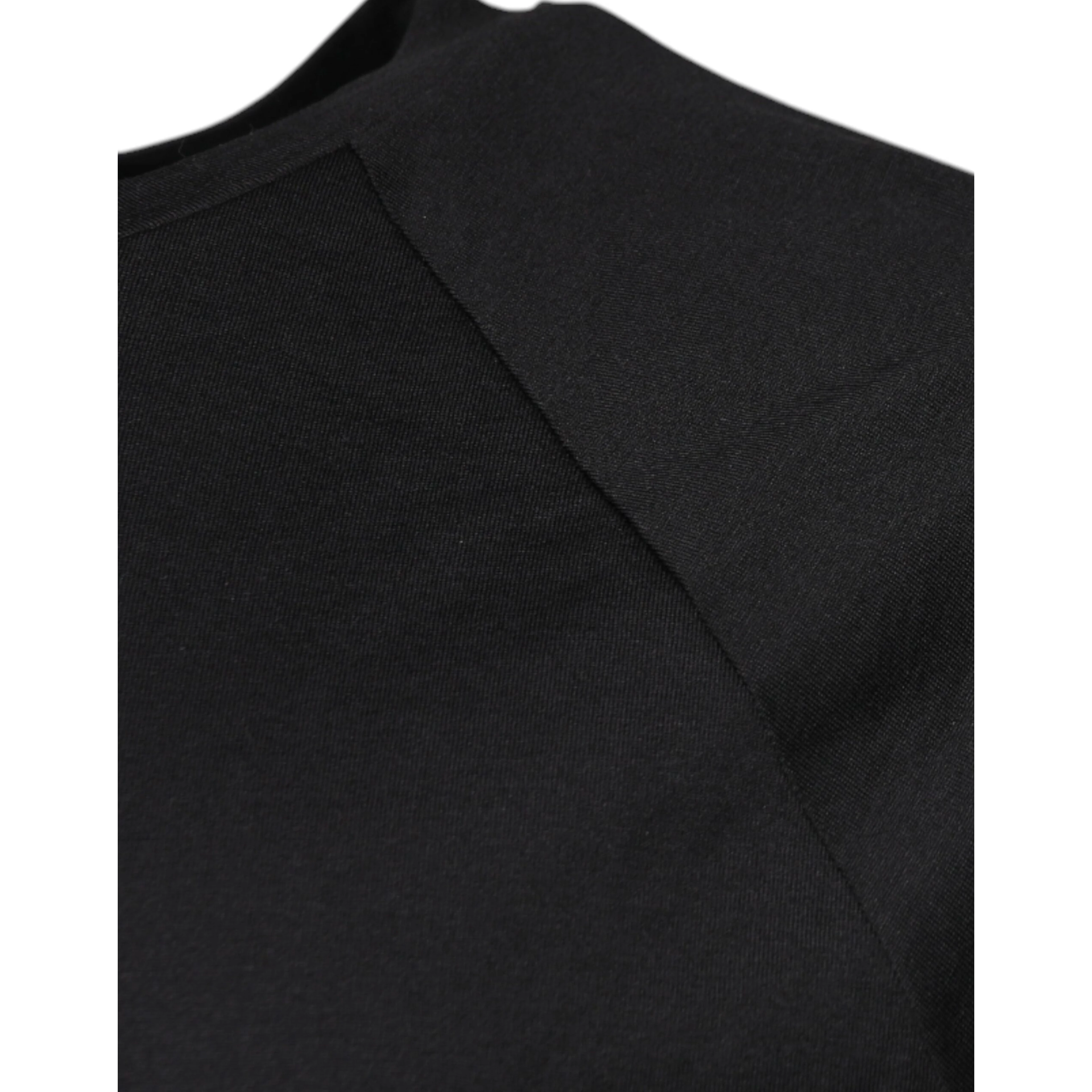 Black Logo Print Cotton Crew Neck T-shirt