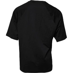 Black Logo Print Cotton Crew Neck T-shirt