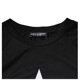 Black Logo Print Cotton Crew Neck T-shirt
