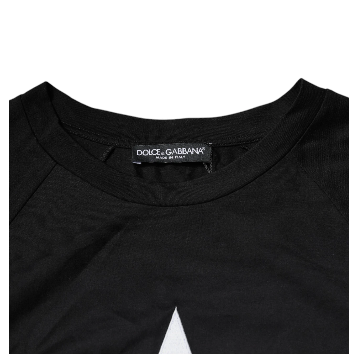 Black Logo Print Cotton Crew Neck T-shirt