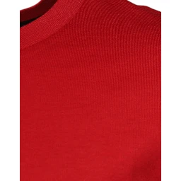 Red Logo Print Cotton Crew Neck T-shirt