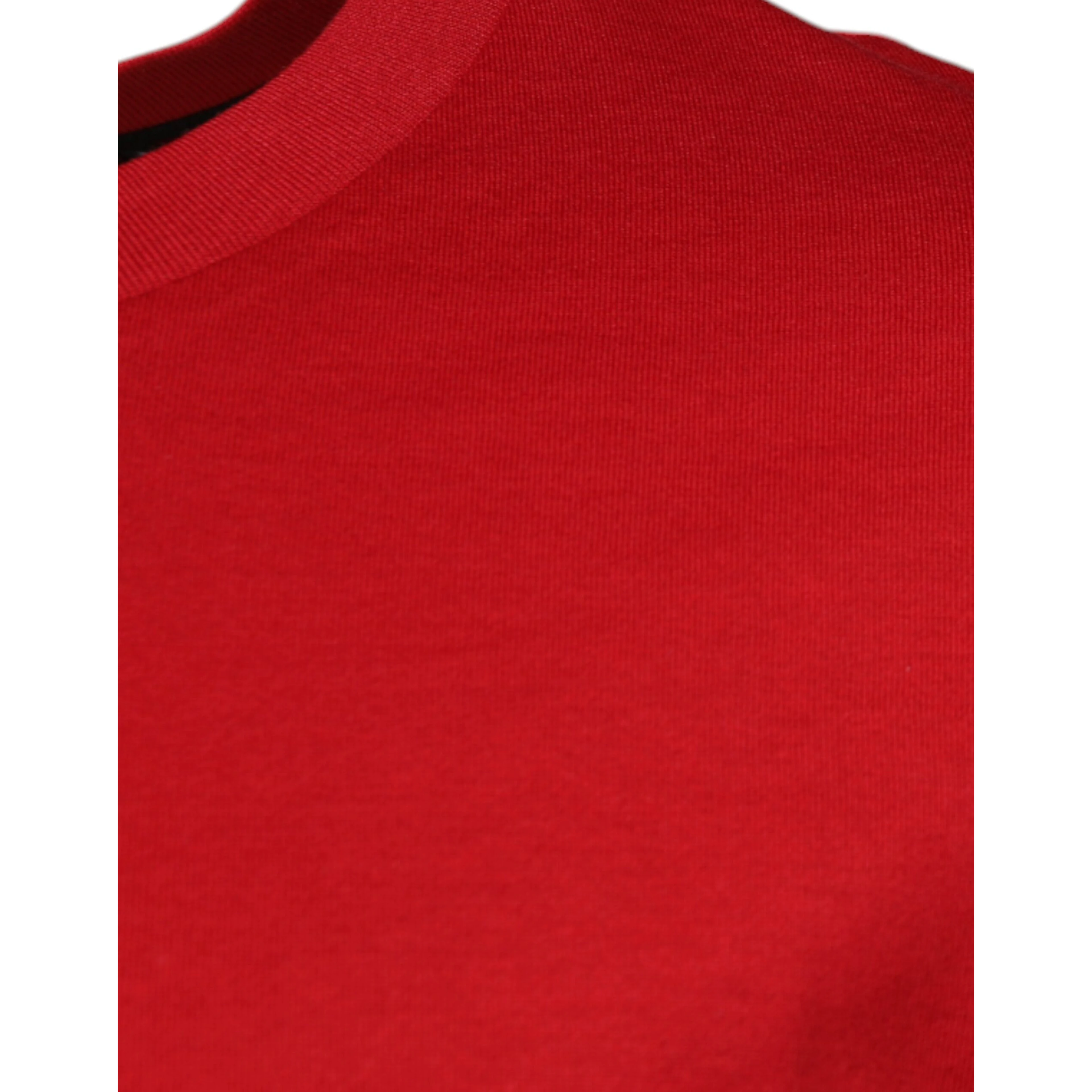 Red Logo Print Cotton Crew Neck T-shirt