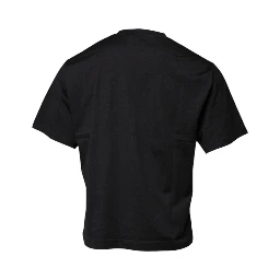 Black DG Logo Print Cotton Crew Neck T-shirt
