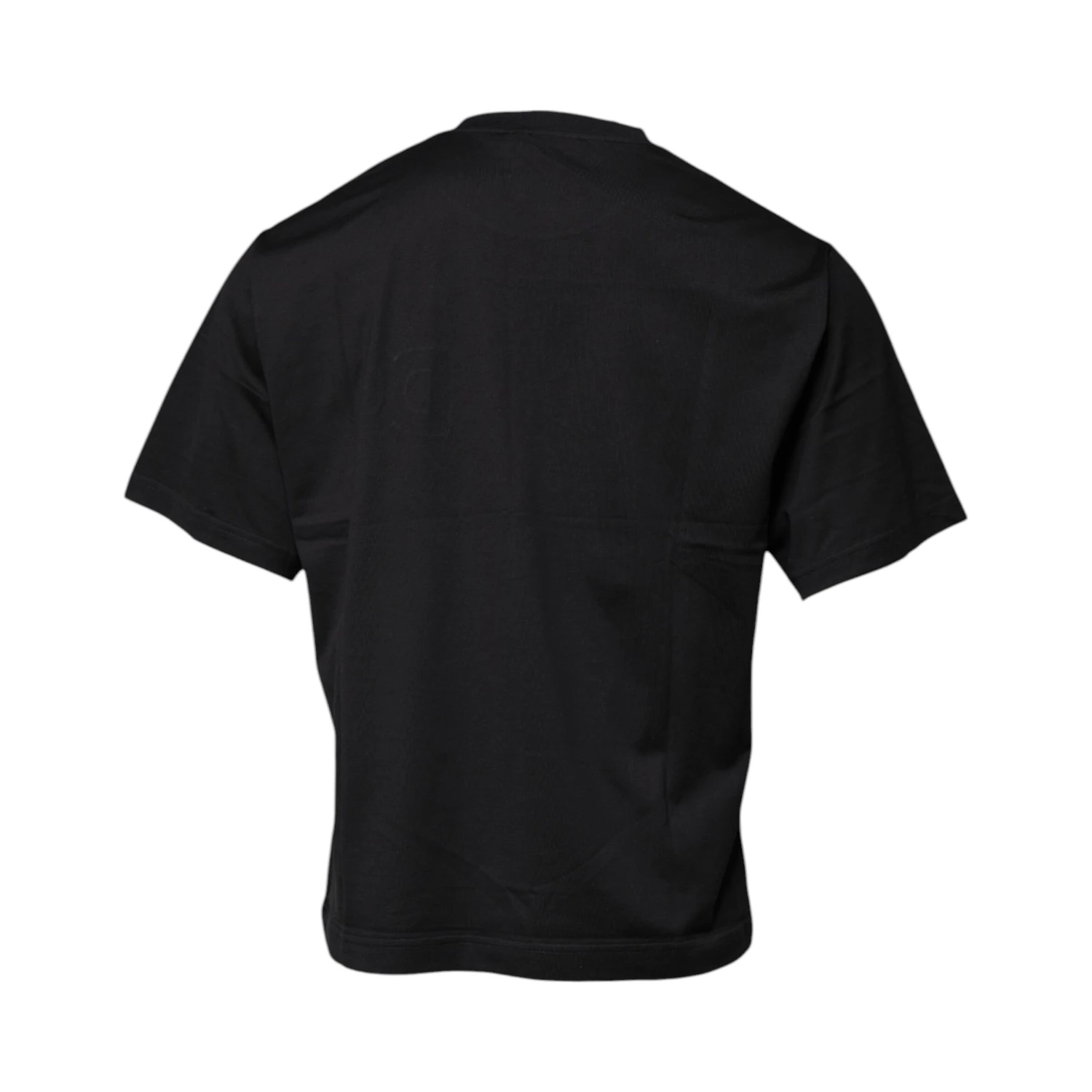 Black DG Logo Print Cotton Crew Neck T-shirt