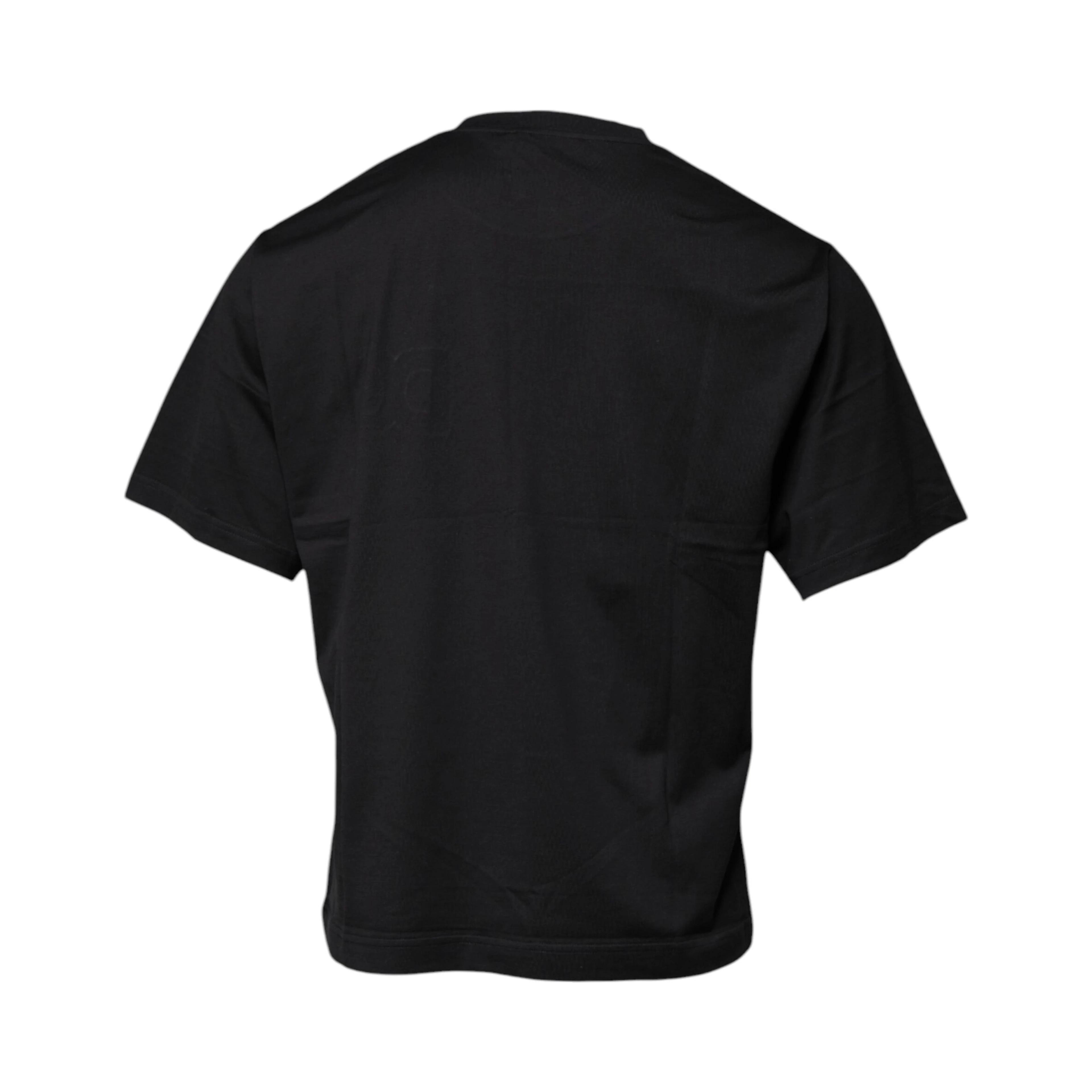Black DG Logo Print Cotton Crew Neck T-shirt