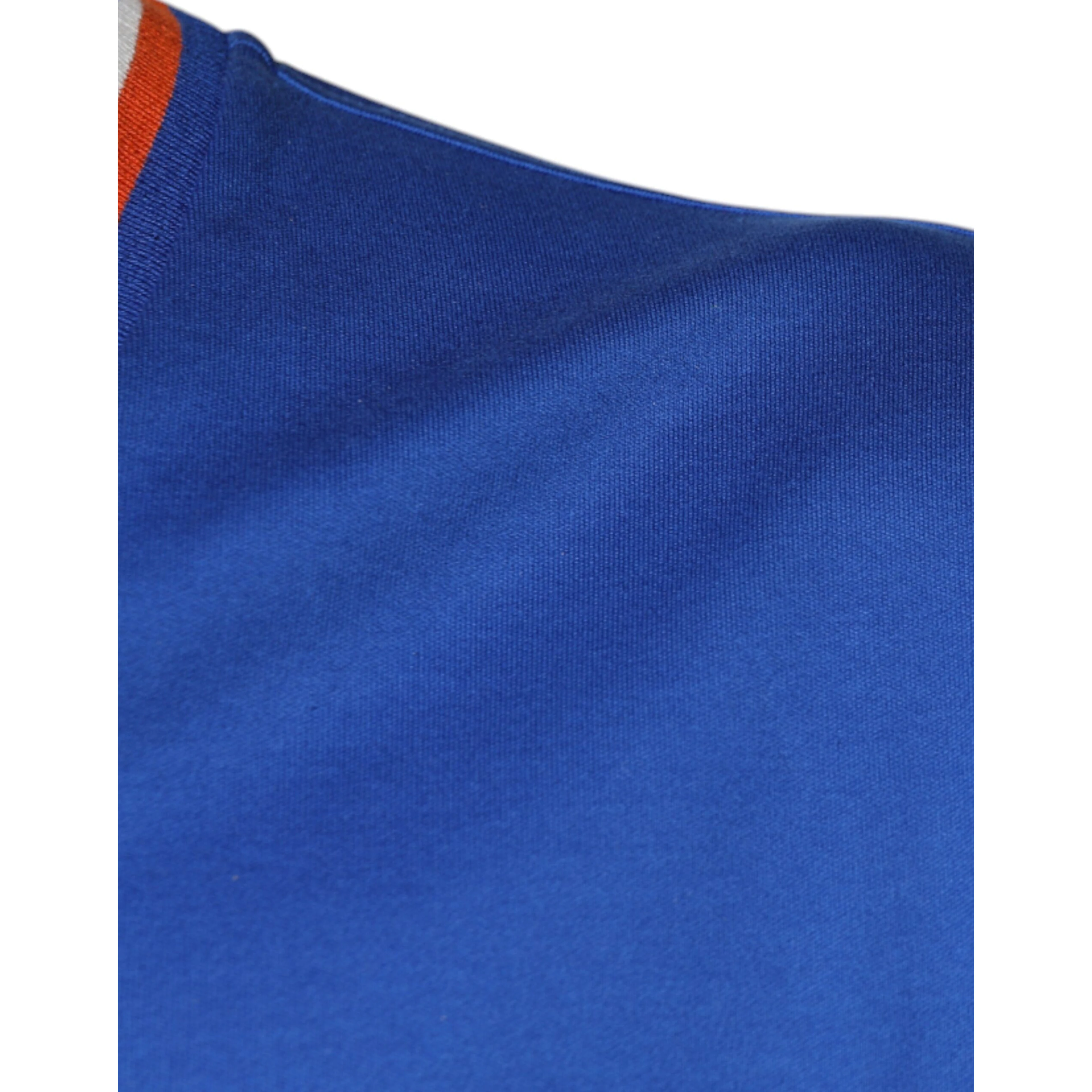 Blue Logo V-neck Short Sleeve T-shirt