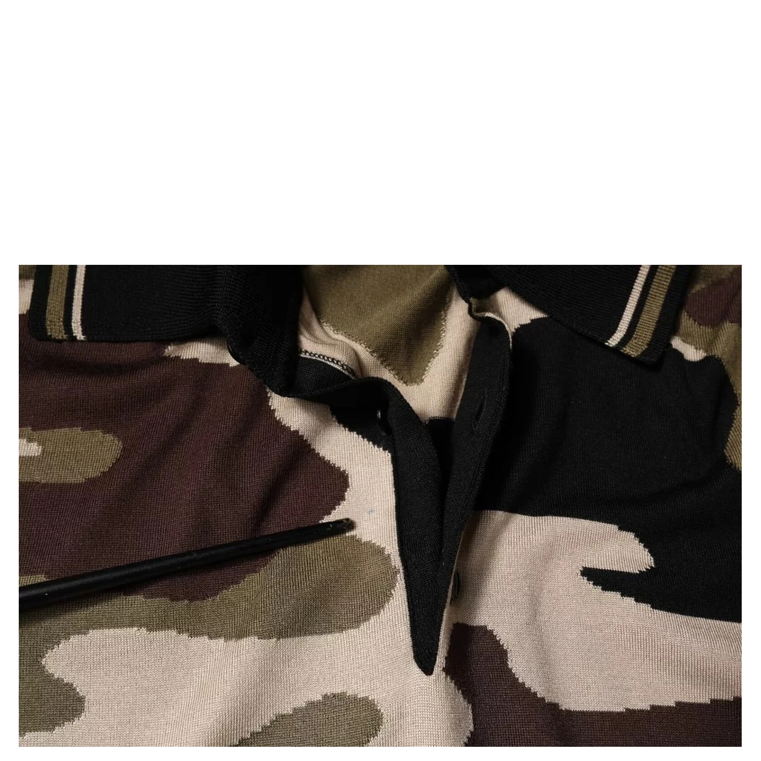 Multicolor Camouflage Collared Polo T-shirt