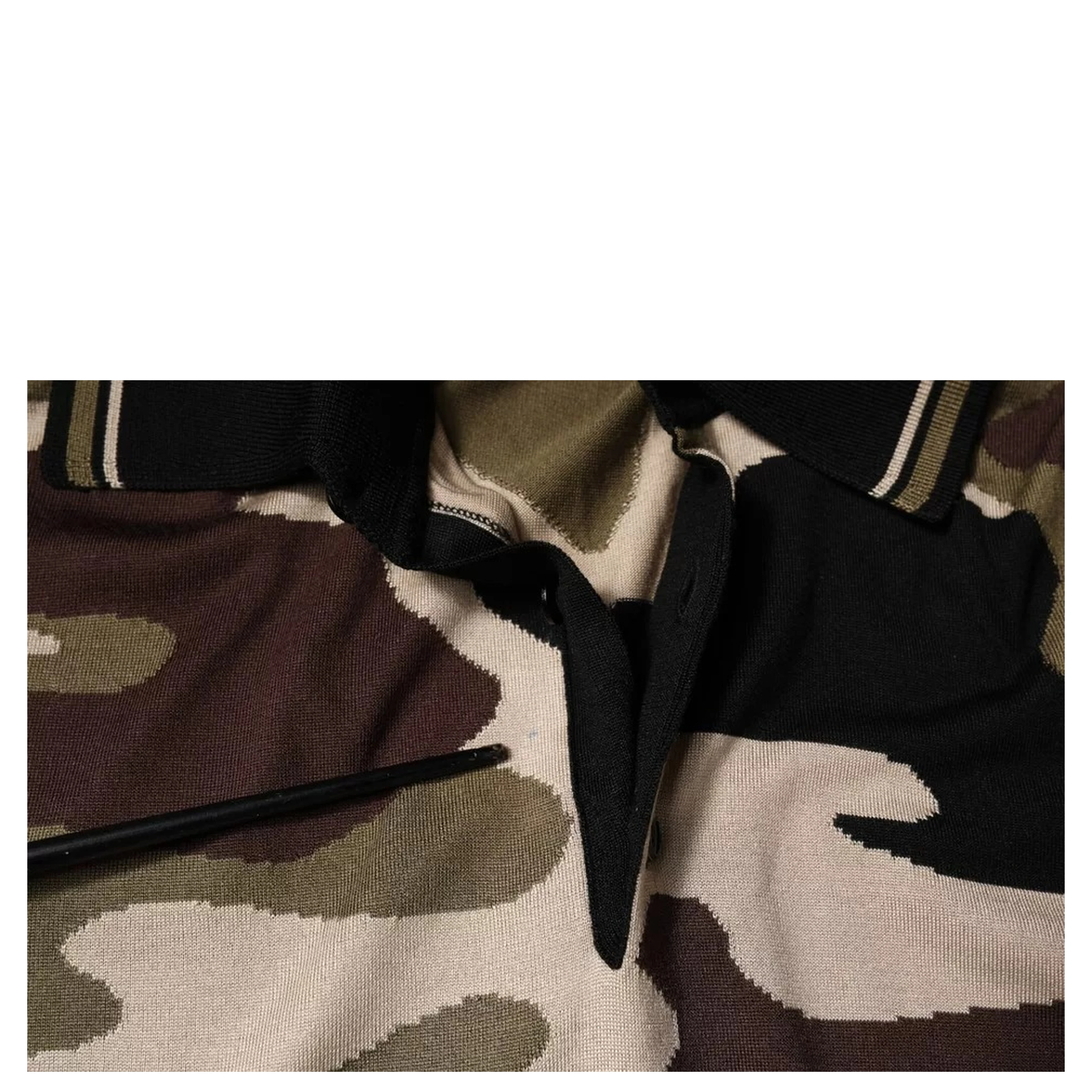 Multicolor Camouflage Collared Polo T-shirt