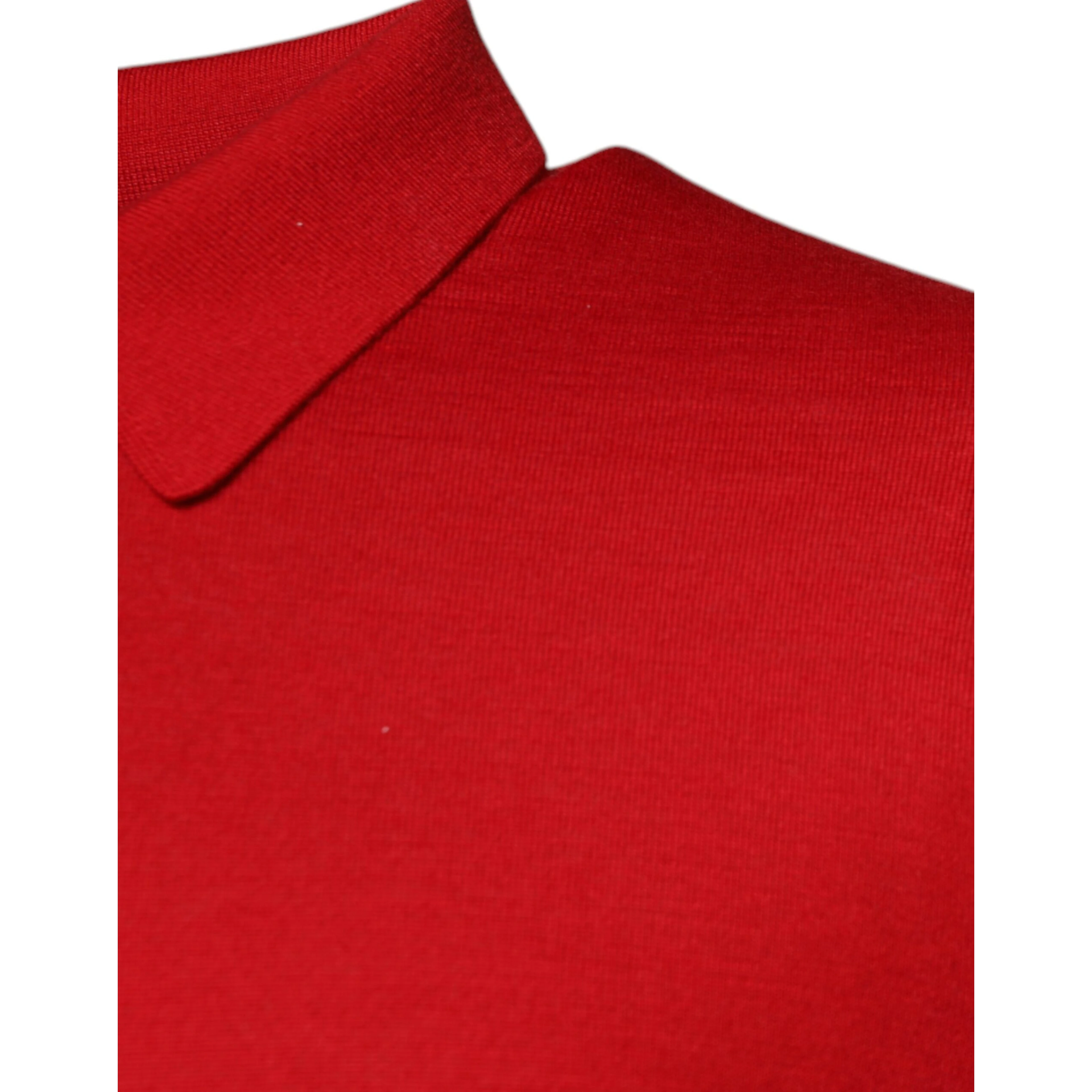 Red Cashmere Collared Pullover Sweater