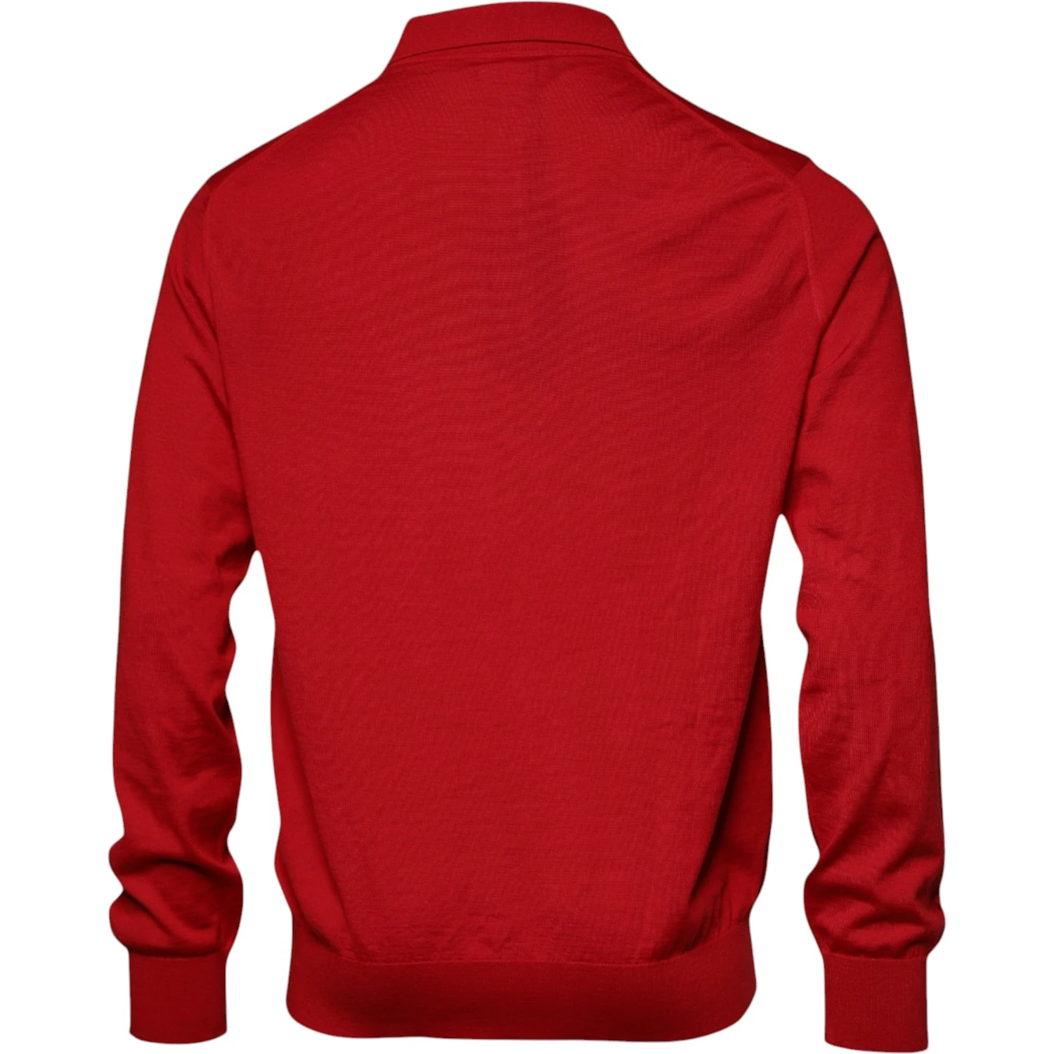 Red Cashmere Collared Pullover Sweater