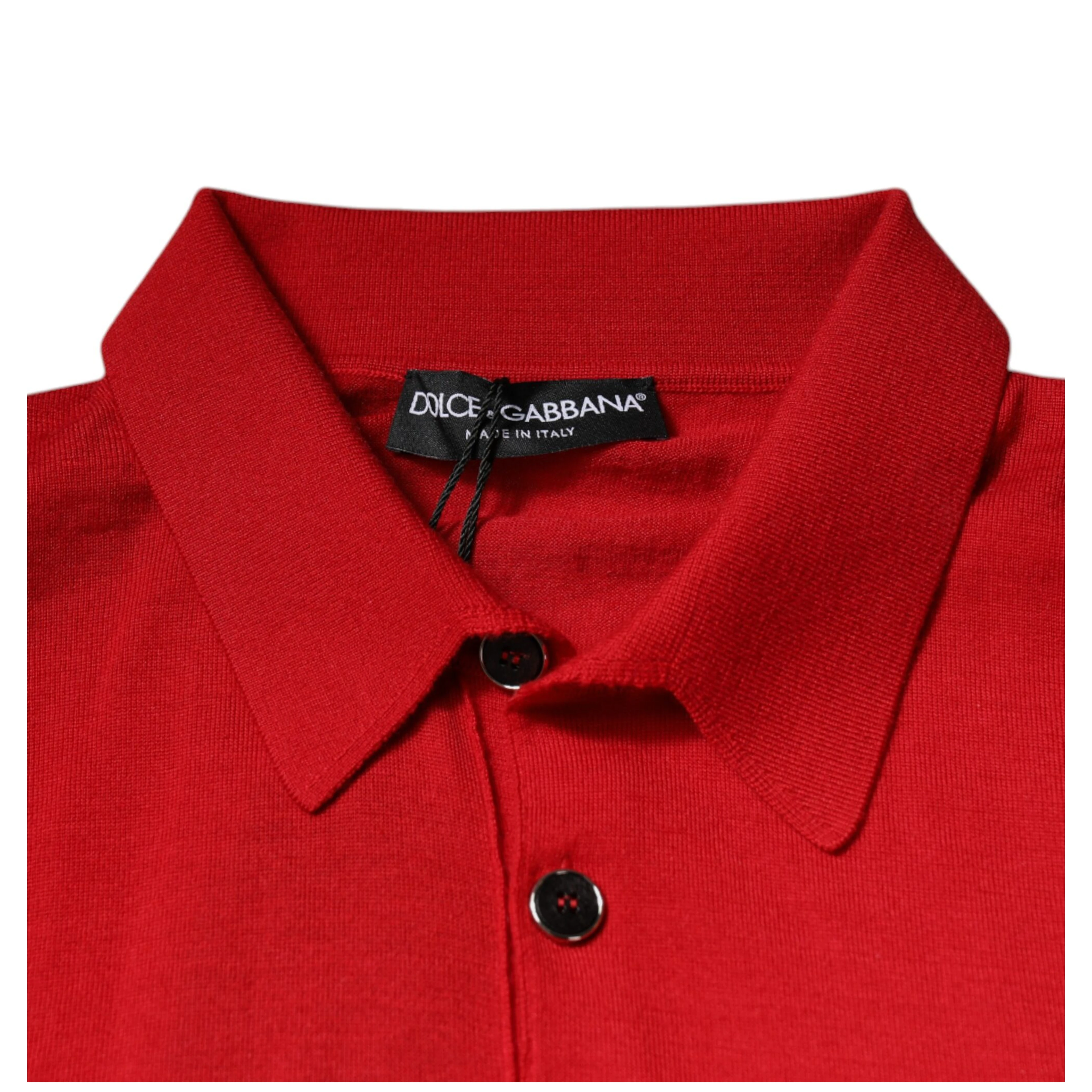 Red Cashmere Collared Pullover Sweater
