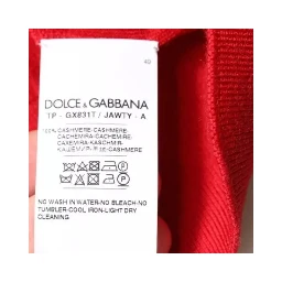 Red Cashmere Collared Pullover Sweater