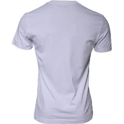 White Logo Print Cotton Crew Neck T-shirt