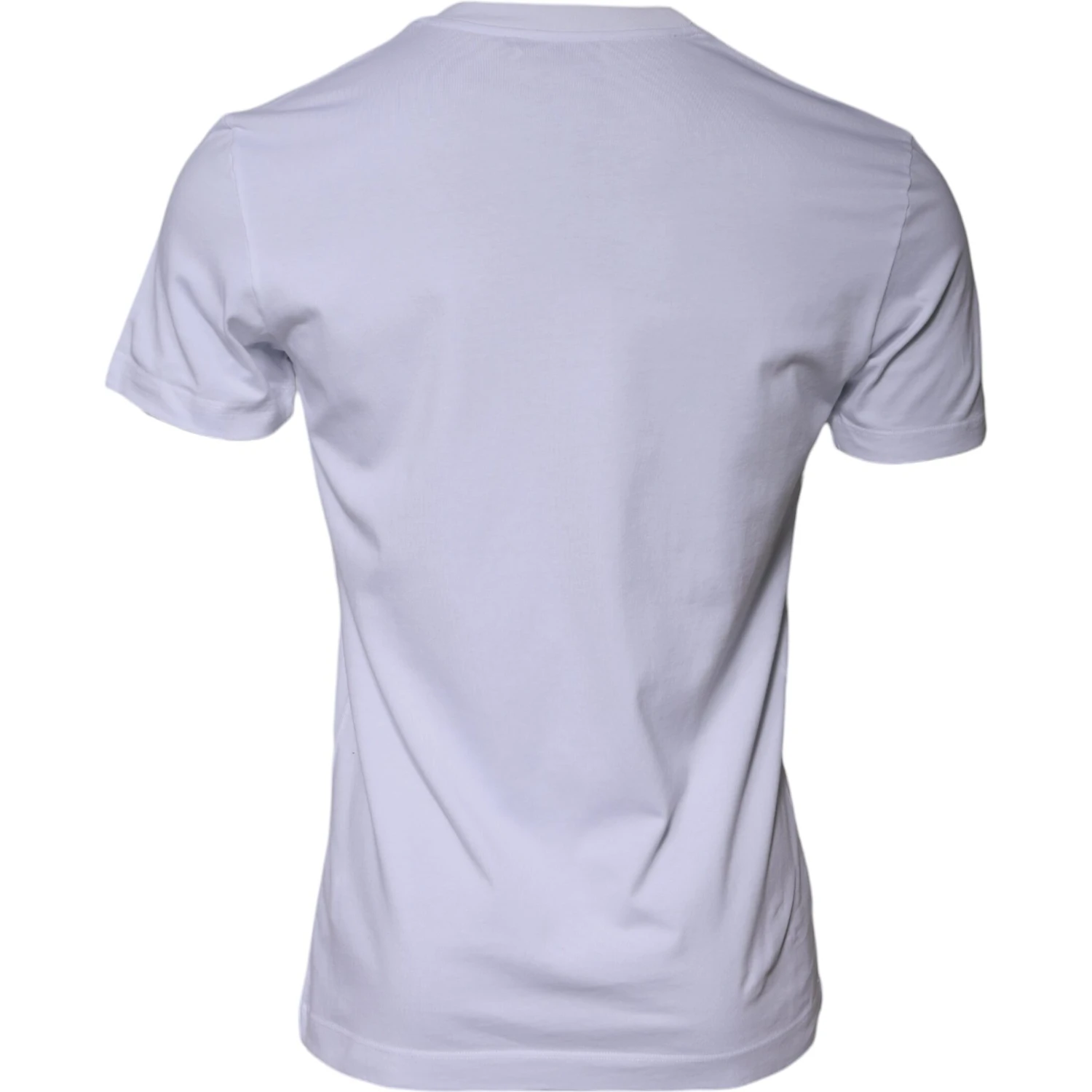 White Logo Print Cotton Crew Neck T-shirt