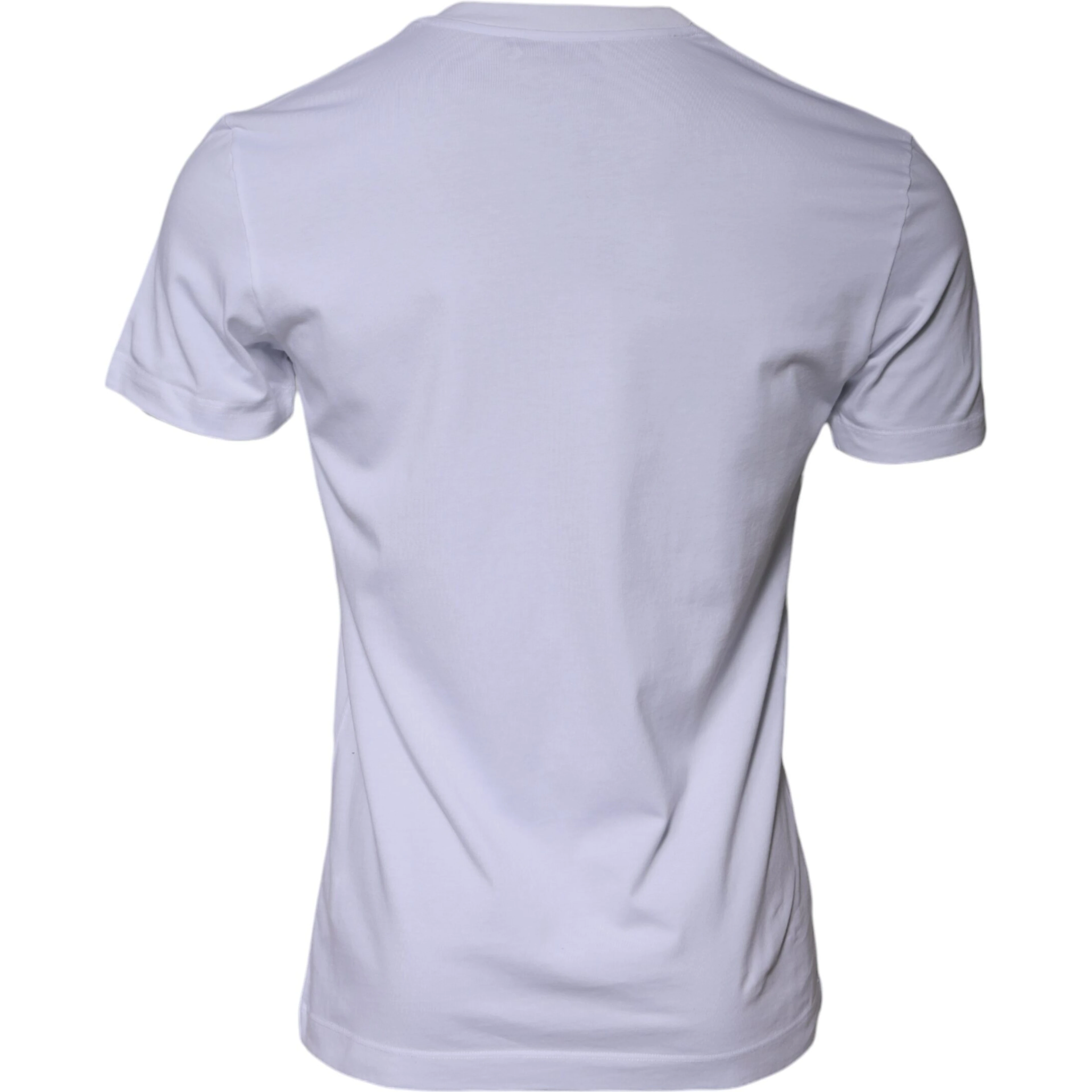 White Logo Print Cotton Crew Neck T-shirt