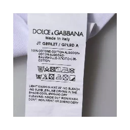 White Logo Print Cotton Crew Neck T-shirt
