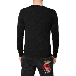 Black Cashmere Button Down Cardigan Sweater