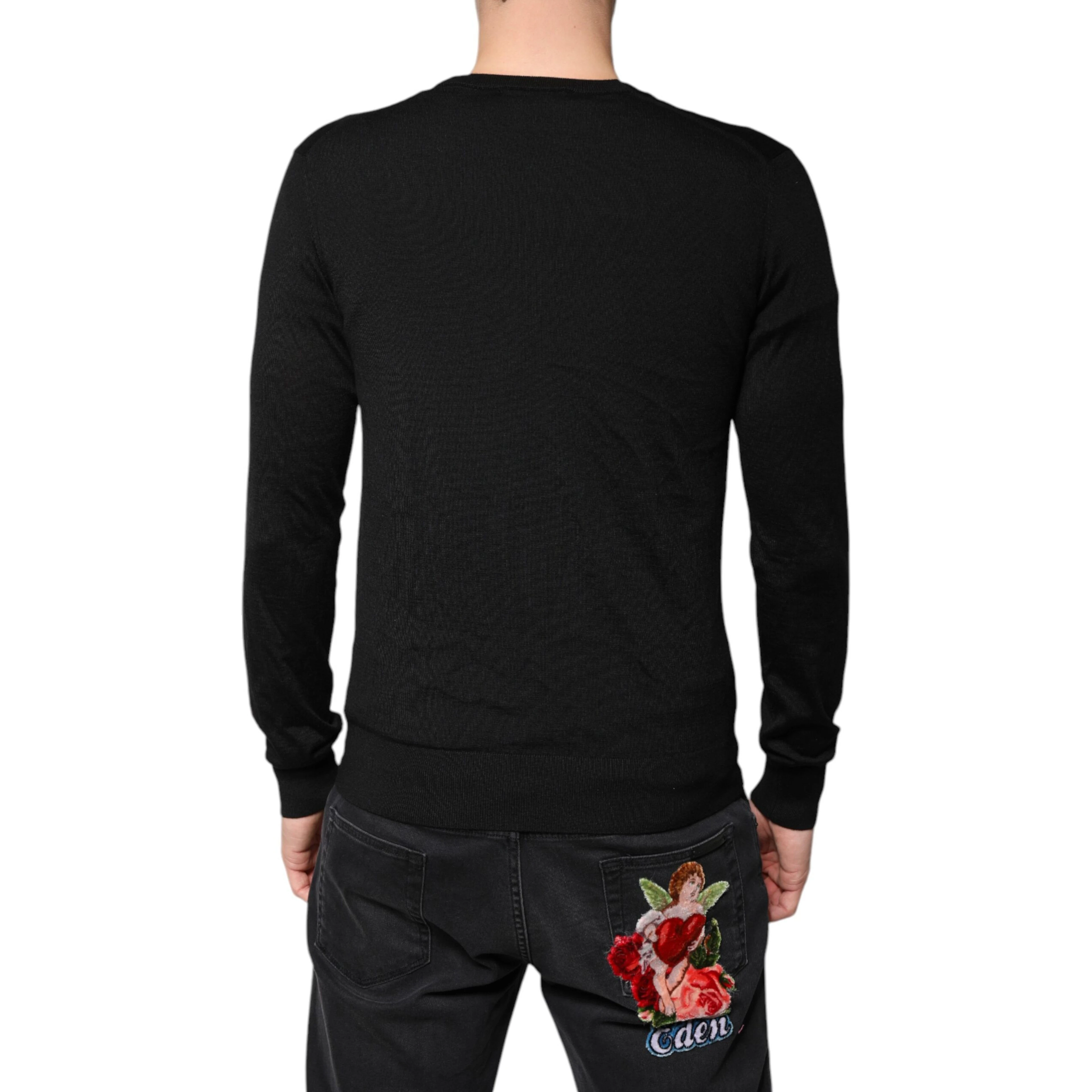 Black Cashmere Button Down Cardigan Sweater