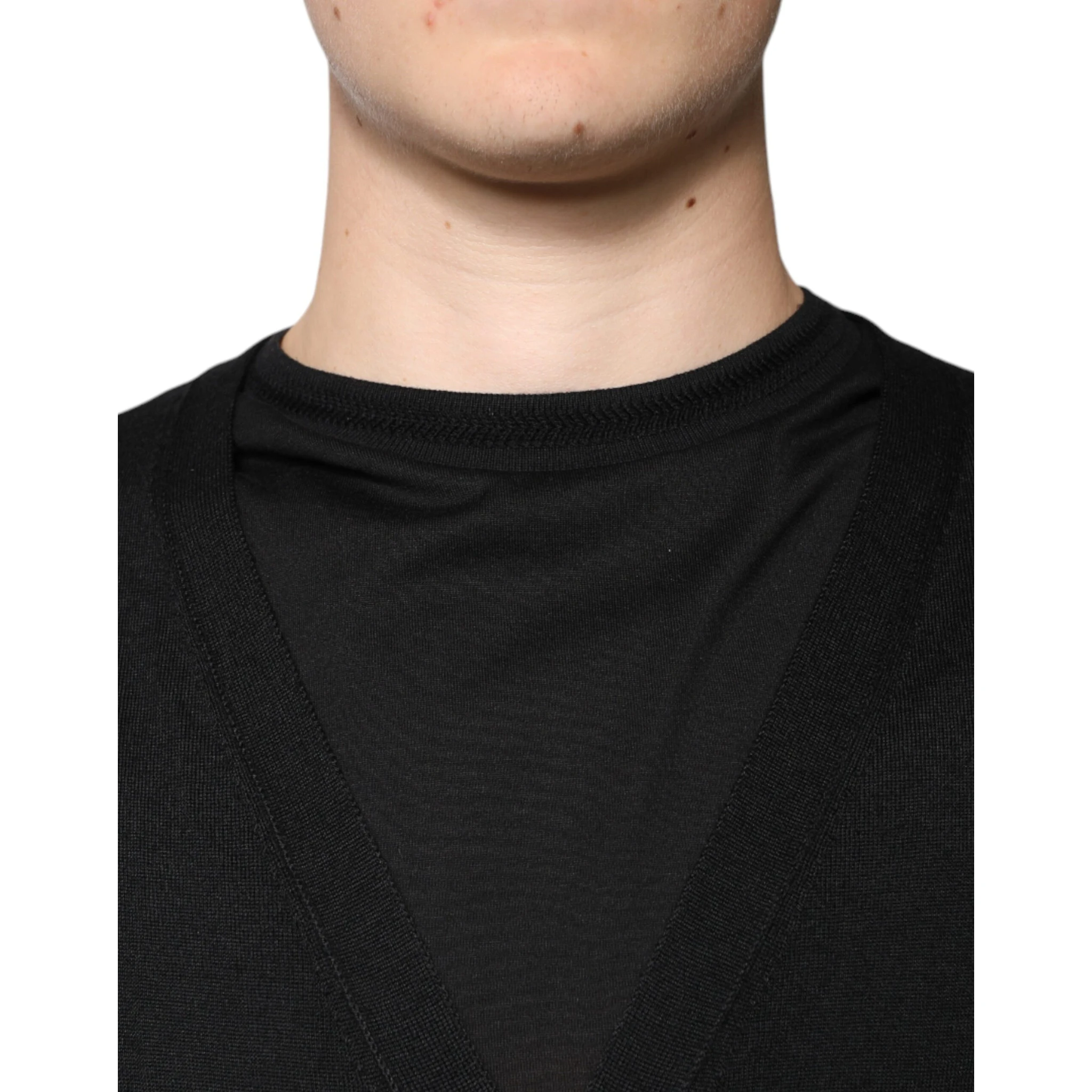 Black Cashmere Button Down Cardigan Sweater