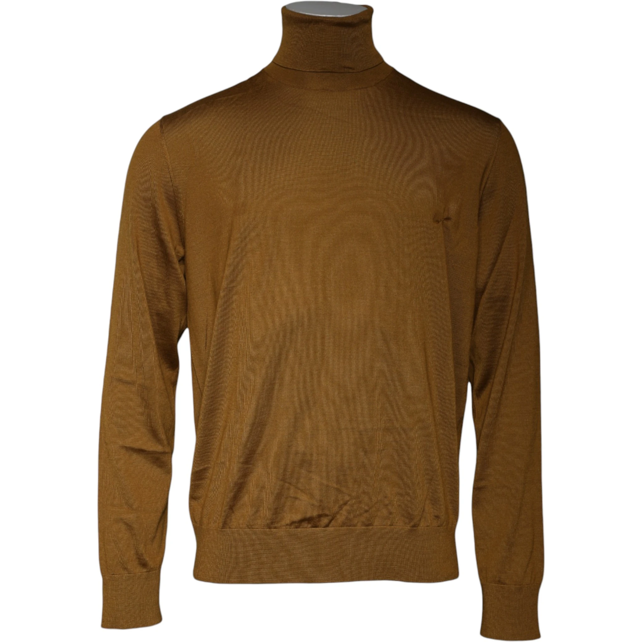 Brown Cashmere Turtleneck Pullover Sweater