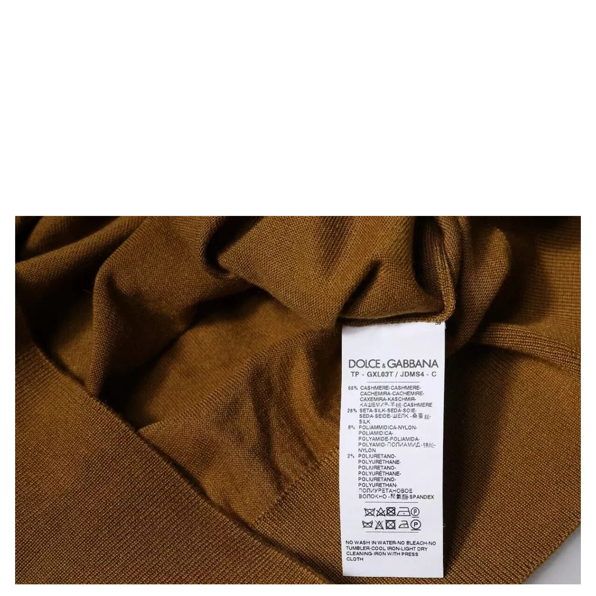 Brown Cashmere Turtleneck Pullover Sweater