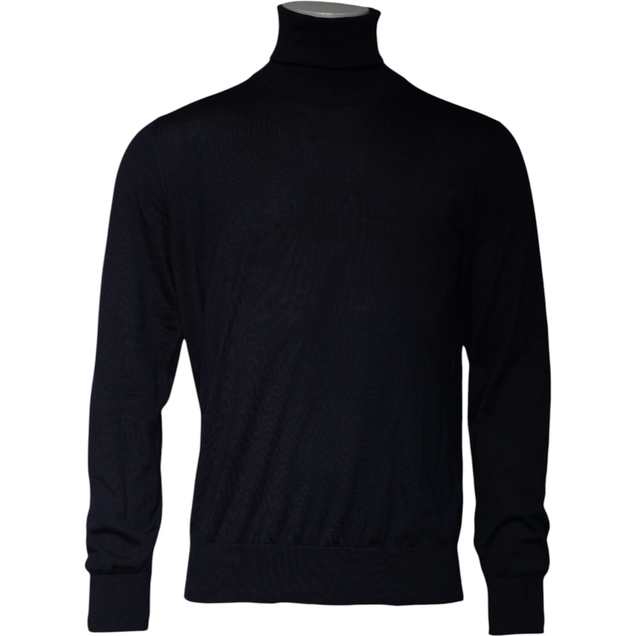 Blue Cashmere Turtleneck Pullover Sweater