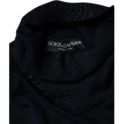 Blue Cashmere Turtleneck Pullover Sweater