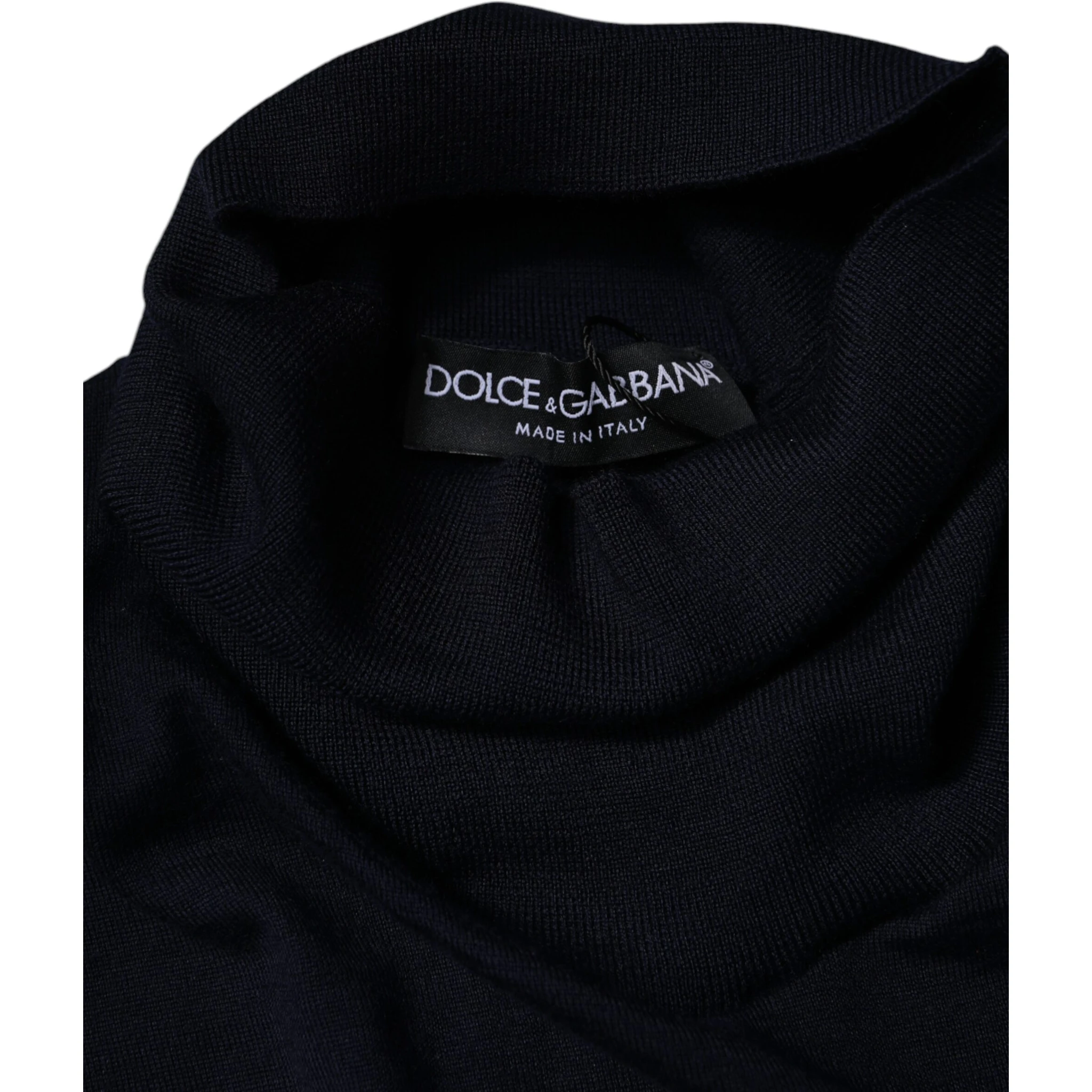 Blue Cashmere Turtleneck Pullover Sweater