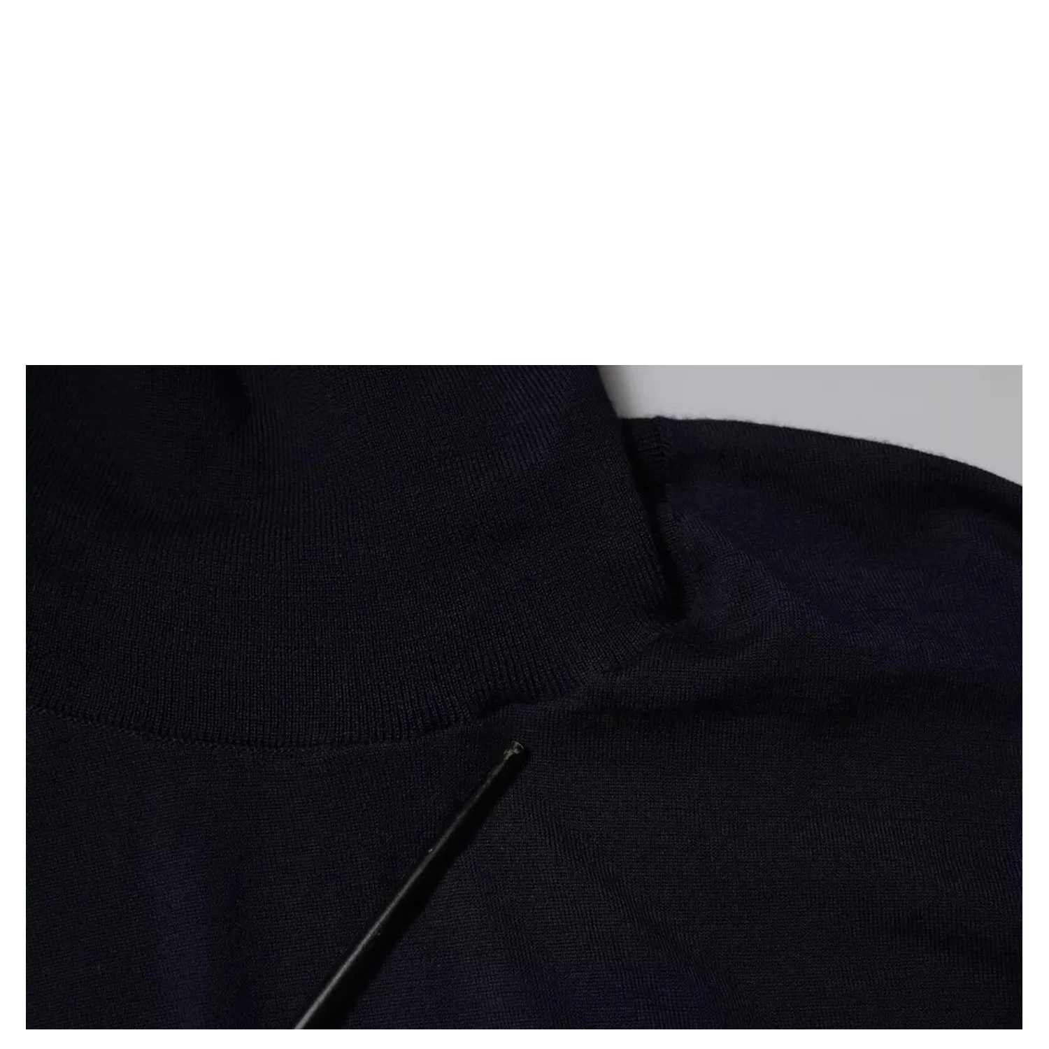 Blue Cashmere Turtleneck Pullover Sweater
