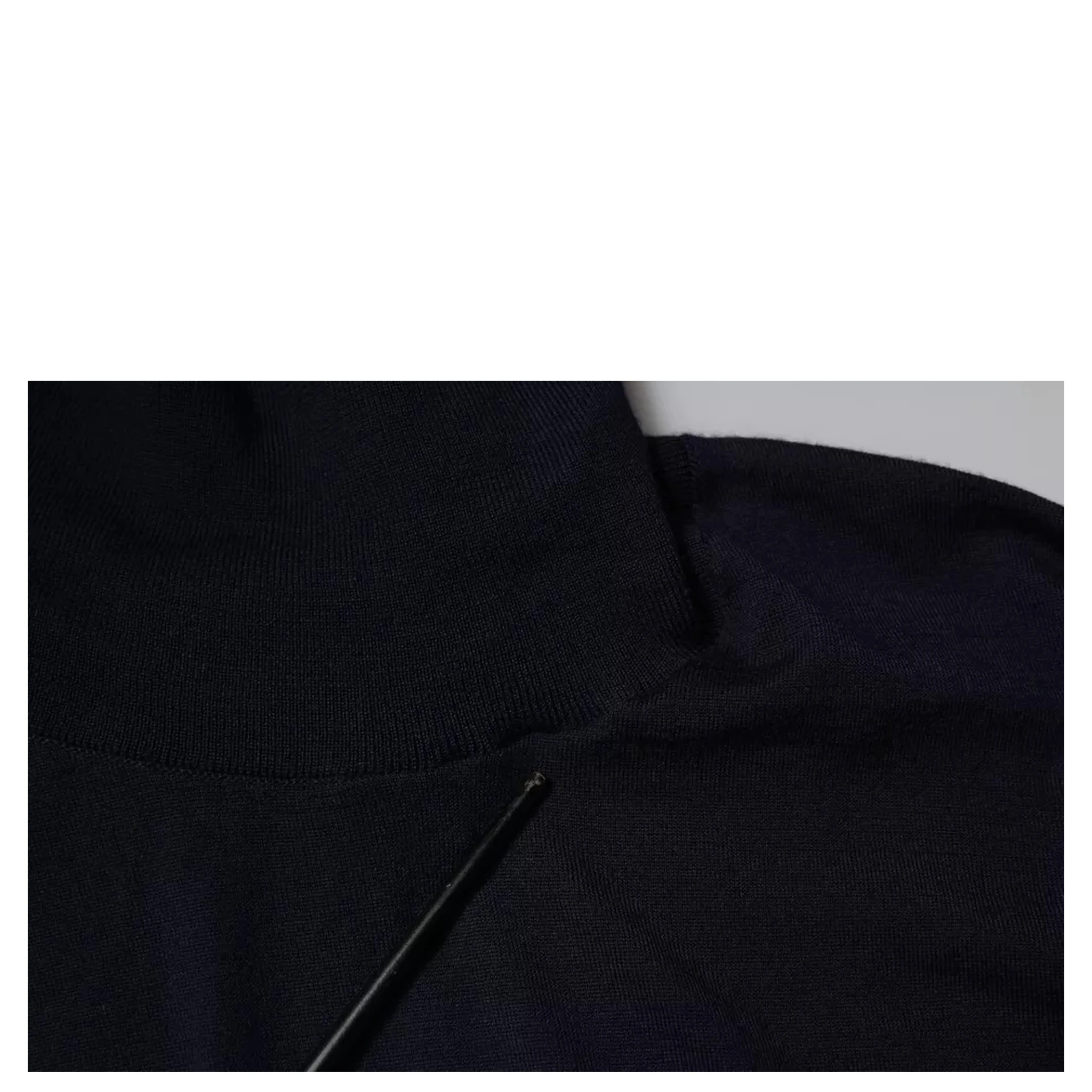 Blue Cashmere Turtleneck Pullover Sweater