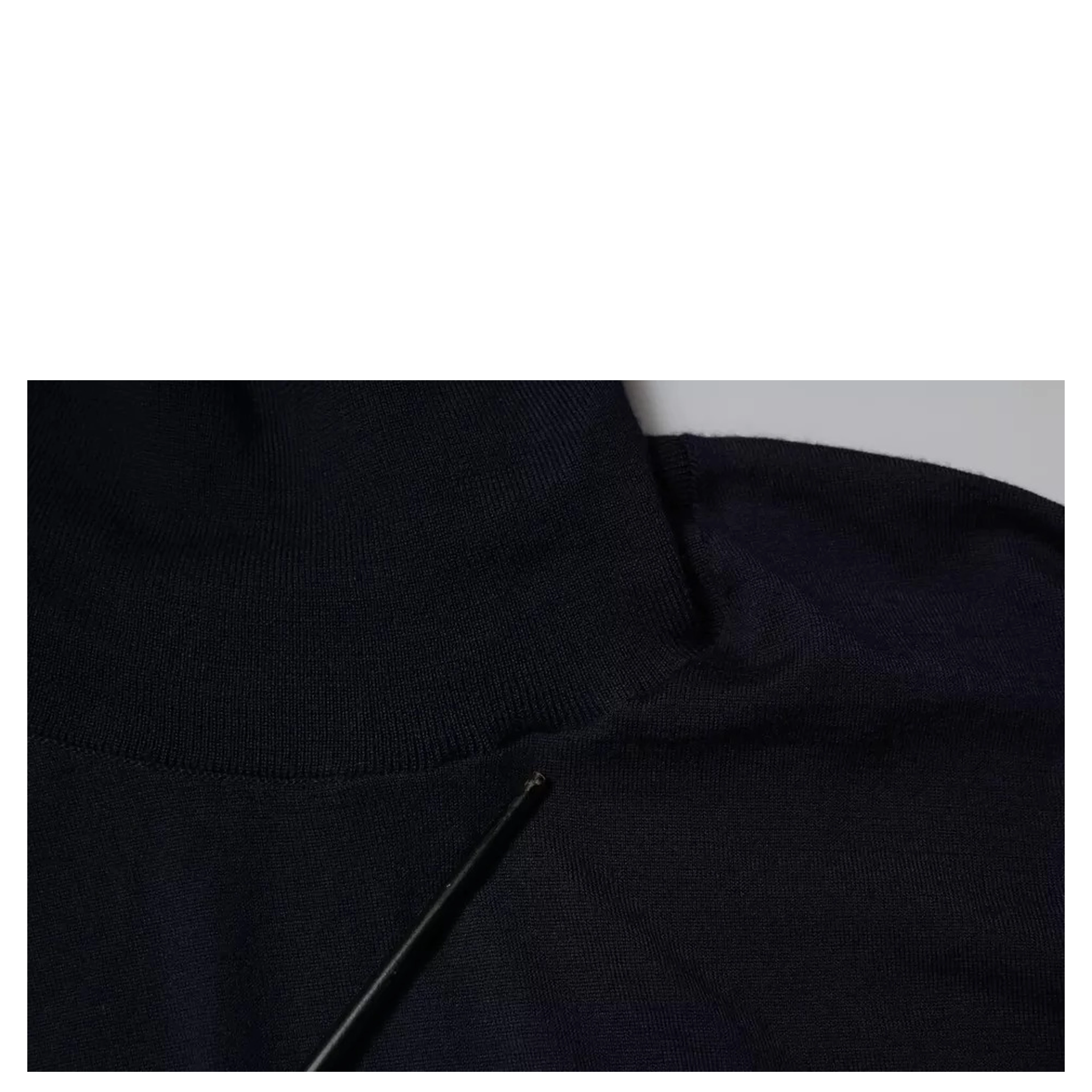 Blue Cashmere Turtleneck Pullover Sweater