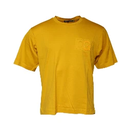 Dark Yellow Logo Crew Neck Short Sleeves T-shirt