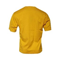 Dark Yellow Logo Crew Neck Short Sleeves T-shirt
