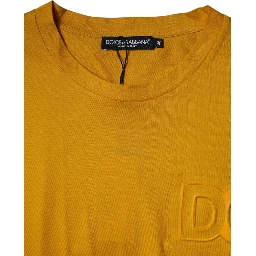 Dark Yellow Logo Crew Neck Short Sleeves T-shirt