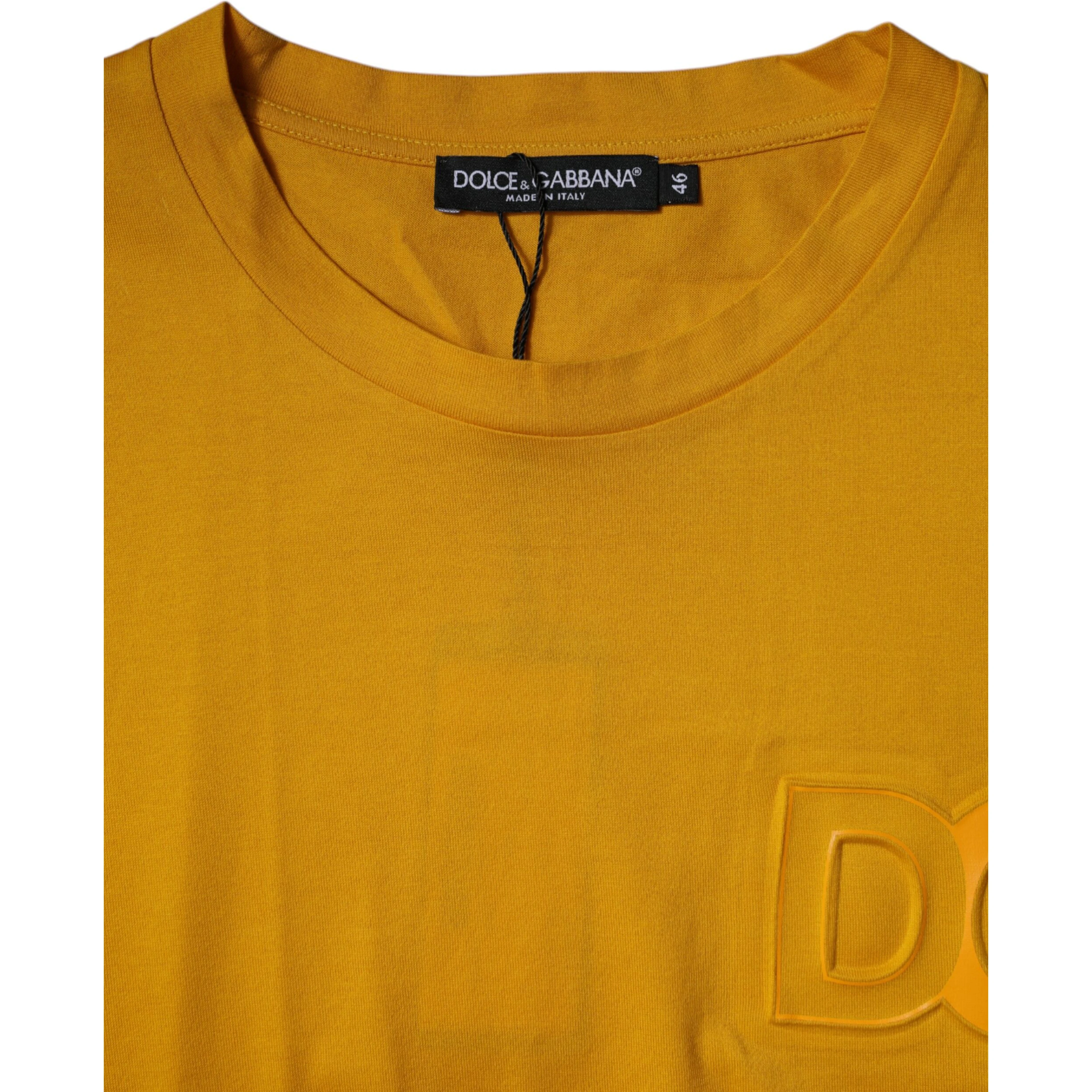 Dark Yellow Logo Crew Neck Short Sleeves T-shirt