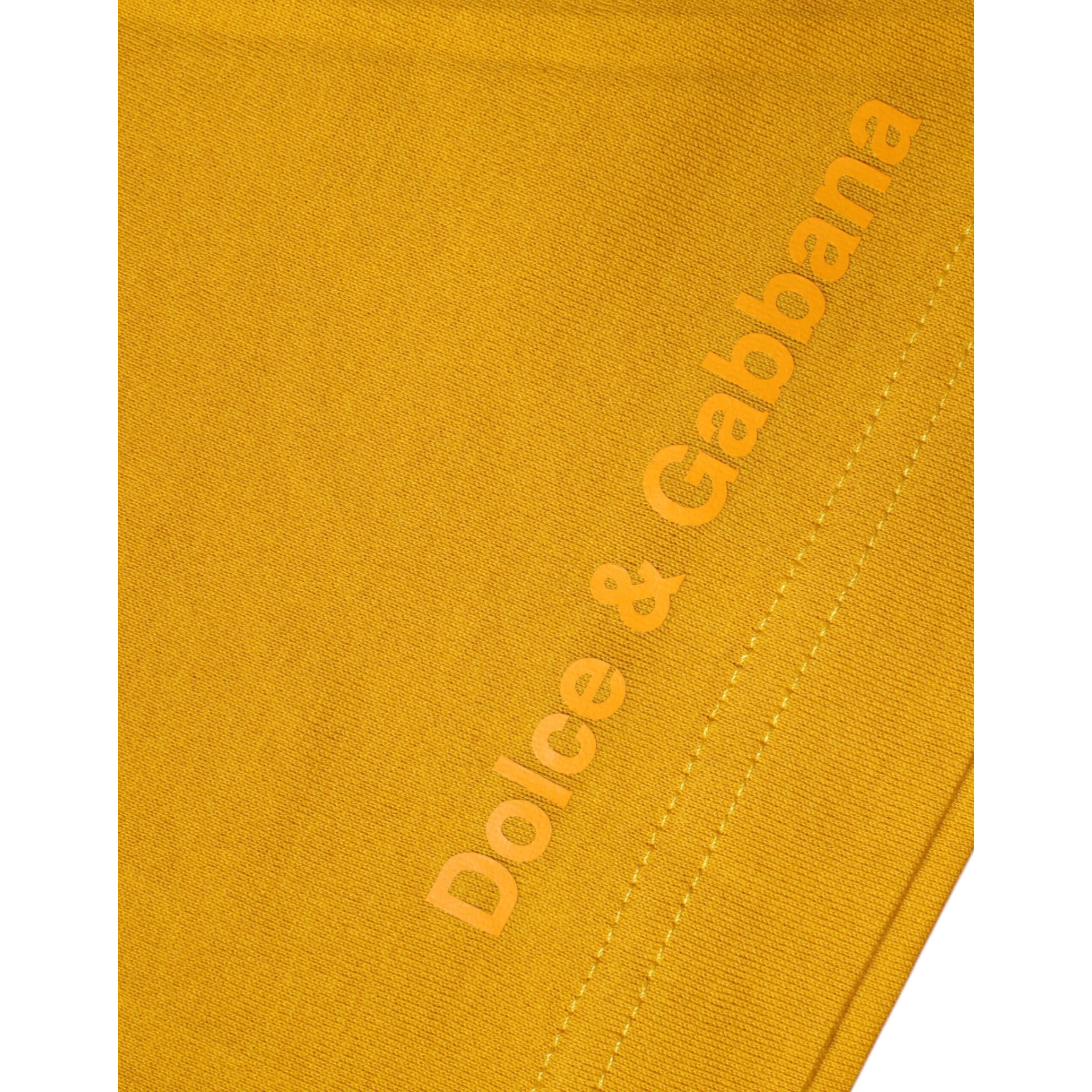 Dark Yellow Logo Crew Neck Short Sleeves T-shirt