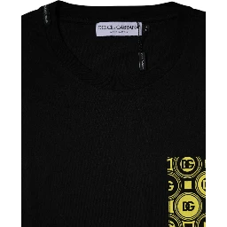 Black Logo Print Cotton Short Sleeves T-shirt