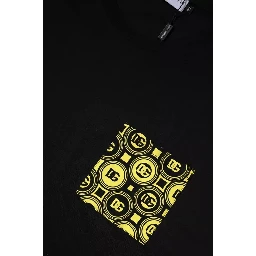 Black Logo Print Cotton Short Sleeves T-shirt